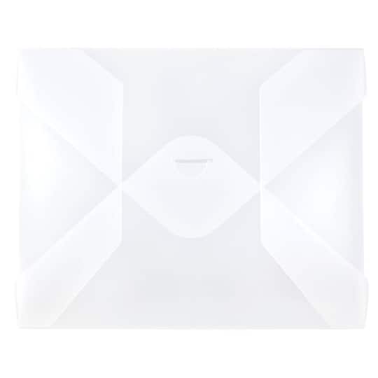 JAM Paper 9.5" x 11.87" Clear Frost Tuck Flap Closure Plastic Envelope